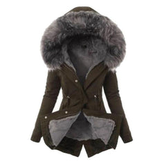 Chic Cotton Puffer with Elegant Fur Hood