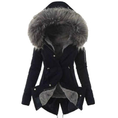 Chic Cotton Puffer with Elegant Fur Hood
