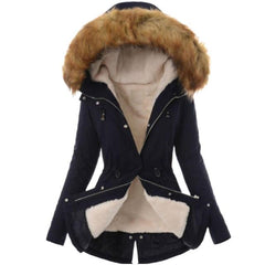 Chic Cotton Puffer with Elegant Fur Hood