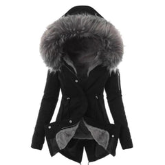 Chic Cotton Puffer with Elegant Fur Hood