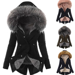 Chic Cotton Puffer with Elegant Fur Hood