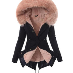Chic Cotton Puffer with Elegant Fur Hood