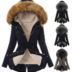 Chic Cotton Puffer with Elegant Fur Hood
