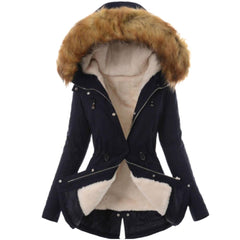 Chic Cotton Puffer with Elegant Fur Hood
